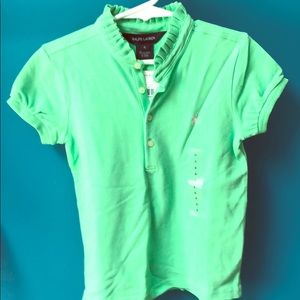 NWT - girls Ralph Lauren  Polo with ruffled collar